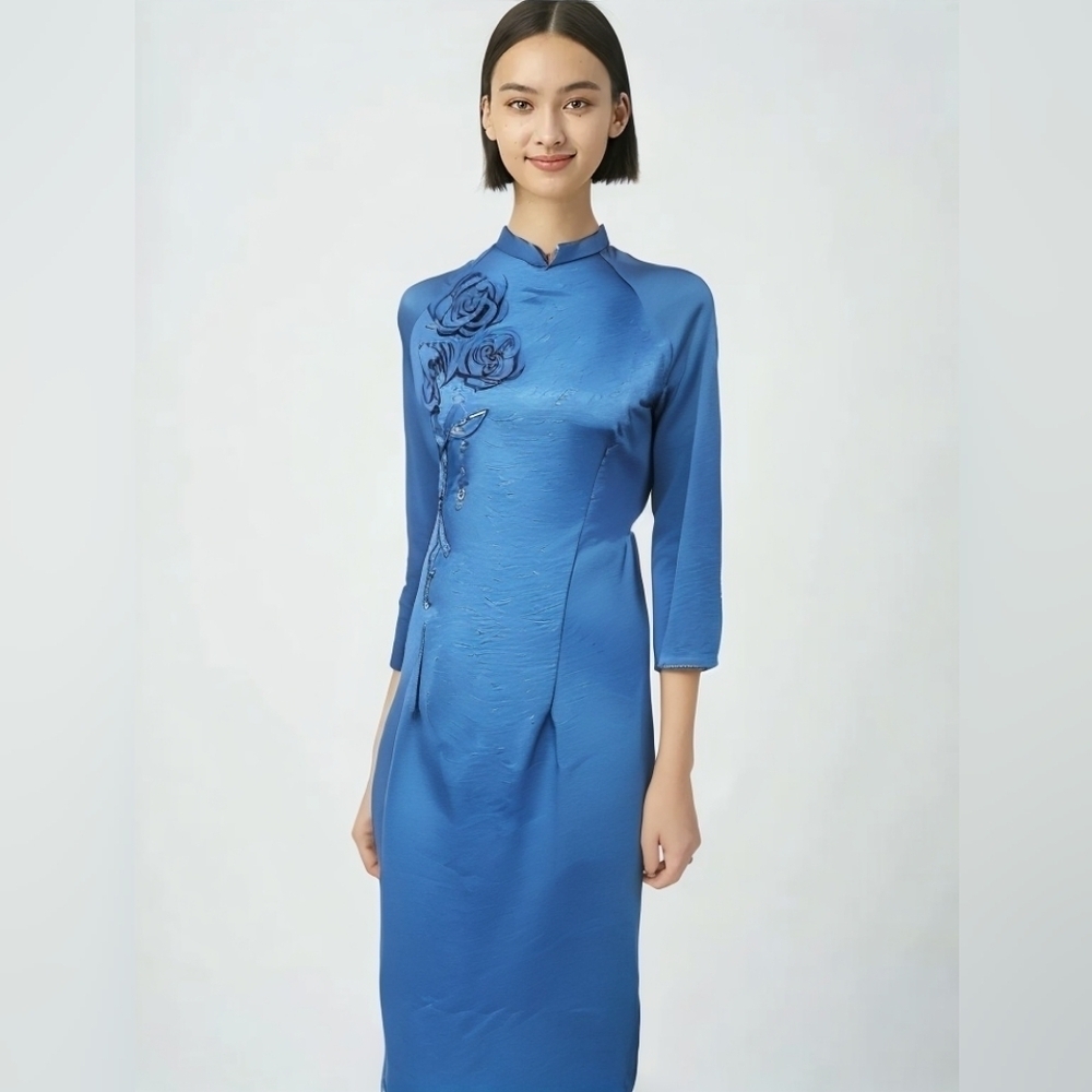 #114 Vintage Traditional 2 Peice Dress Set in Royal Blue